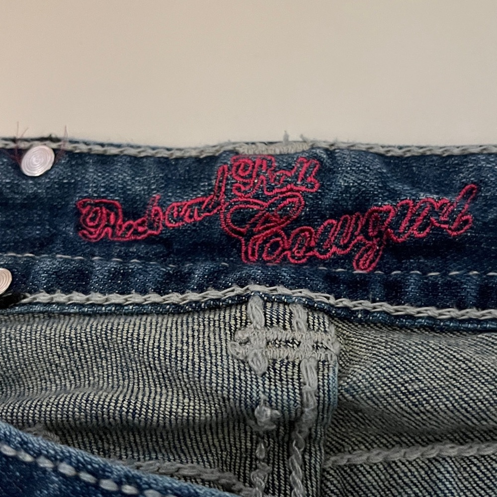 Rock and roll cowgirl denim bootcut jeans - embellished/ distressed W 29 - Picture 11 of 14